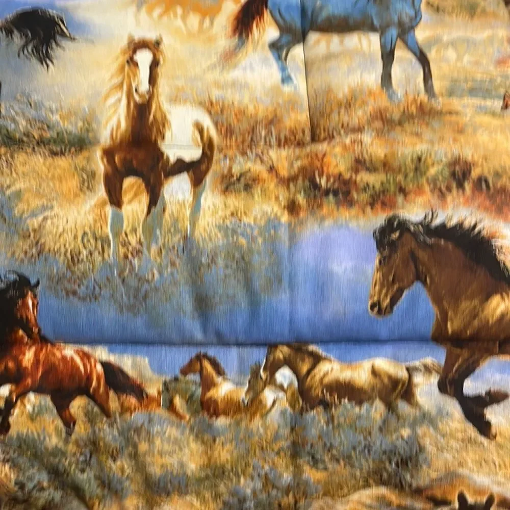 Large Pet Mat, Dog Bed, Crate Mat, Horses, 36 x 22